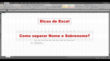 DICA Separando Nome e Sobrenome no Excel
