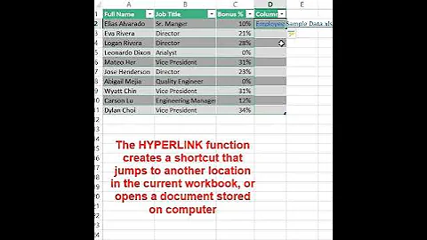 HYPERLINK function in Excel #shorts #excel #hyperlink #function