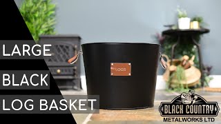 Large "Logs" Black Log Basket
