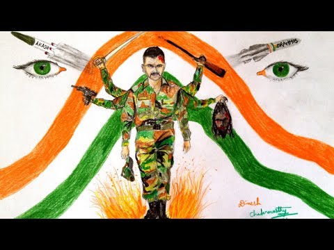 Jai Jawan Drawing Pulwama Attack Indian Army Dinesh