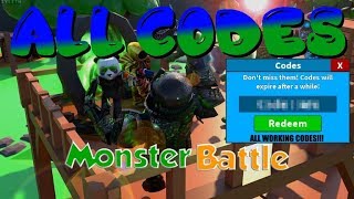 New All Working Codes Monster Battle Roblox Youtube - roblox monster battle codes