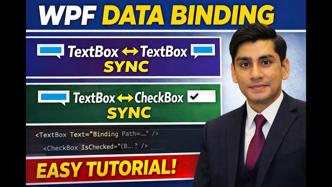 WPF Data Binding Tutorial | TextBox ↔ TextBox & TextBox ↔ CheckBox ...