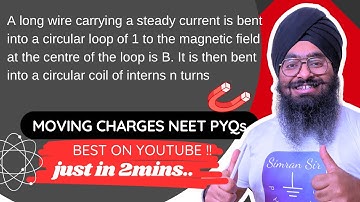 NEET2016 | a long wire, carrying a steady current is bent into a circular loop of one turn the magn