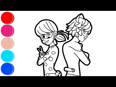 Леди Баг И Супер Кот Раскраска Miraculous Ladybug - Relaxing Art Drawing And Coloring Paint