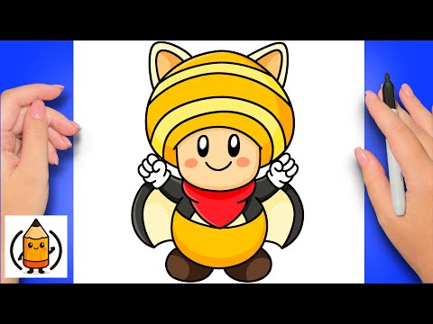 How To Draw Flying Squirrel Toad | Super Mario Bros