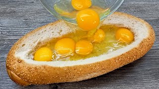 Gießen Sie einfach das Ei auf die Brot und das Ergebnis wird erstaunlich sein! Du wirst es mögen