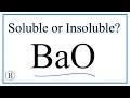 Barium Oxide and Water Reactions