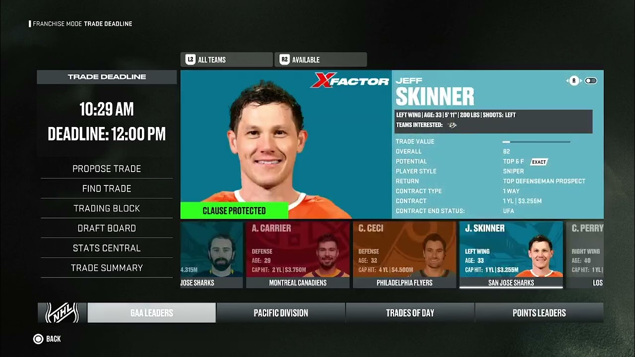 NHL 26 Vancouver Canucks franchise first trade deadline