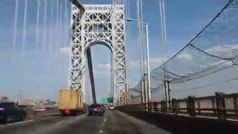 George Washington Bridge From NJ to Manhattan FDR Driving - New York City NYC  2019, August 12, 2019
