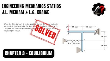 When the 0.05-kg body is in the position shown, the linear spring is stretched 10 mm.