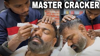 Eye massage, Head massage by MASTER CRACKER  ! Indian Barber ! ASMR