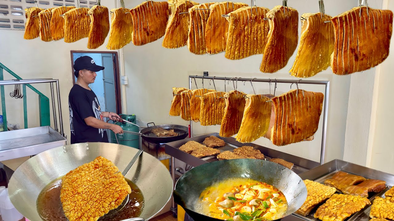 Non-Stop Orders! Making 300 Kg of Crispy Pork Belly & Cooks Legendary Dishes | Thai Street Food
