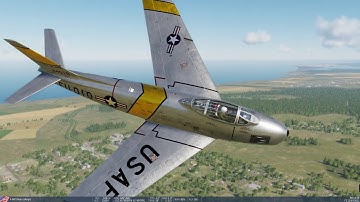 DCS World - F-86 First Startup, Takeoff, and Landing