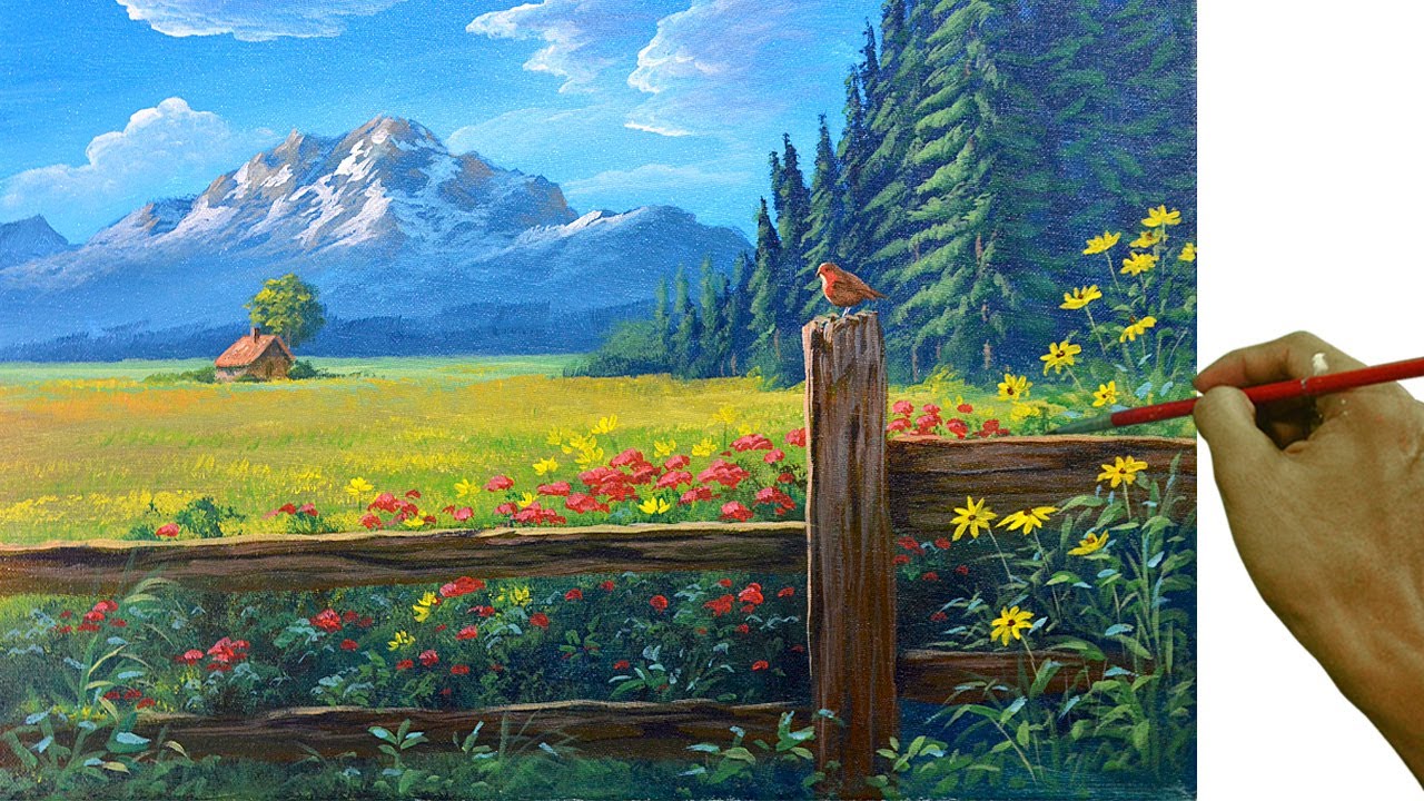 spring landscape painting