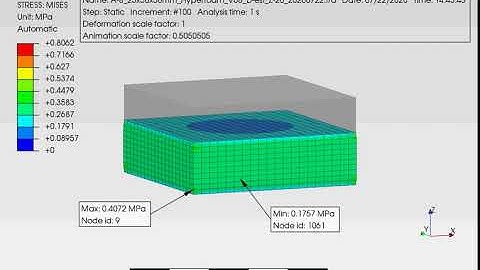 Compression Simulation A-8, PE-Lite, Inoac,25x50x50mm