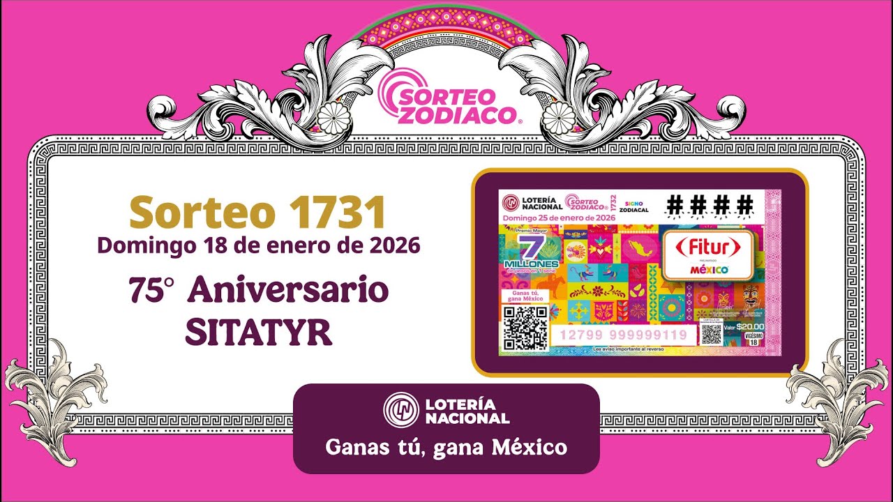 SORTEO ZODIACO No. 1731 “75° ANIVERSARIO DEL SITATYR".