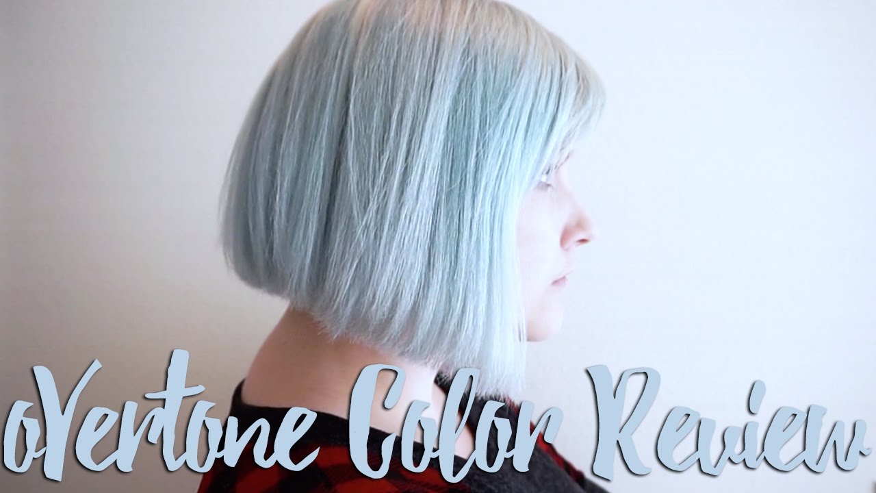 overtone pastel blue on grey hair