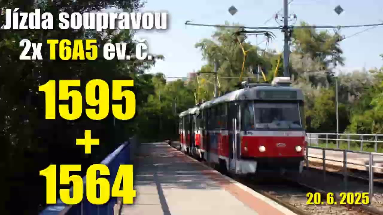 Souprava vozů 2x T3P #1595+#1564 na lince 8 (Červen 2025) | MHD Brno