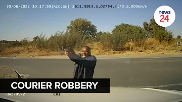 WATCH | Shootout between police and suspects robbing a courier vehicle