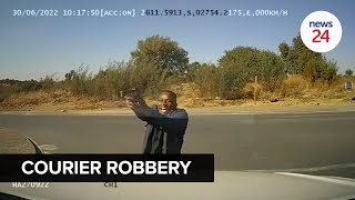 WATCH | Shootout between police and suspects robbing a courier vehicle screenshot 2