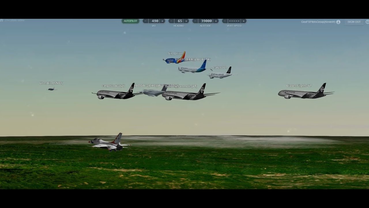 GeoFS Multiplayer-Escorting A Large Group