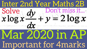 Inter 2nd Year Maths 2B|| linear Differential Equations In y in telugu@maths naresh eclass