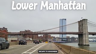 Driving in Manhattan - South Street Seaport & Financial District - 4K Drive