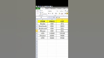 How to calculate Gst in ms excel #videos #shortviral #excel #exceltricks #exceltips #exceltutorial