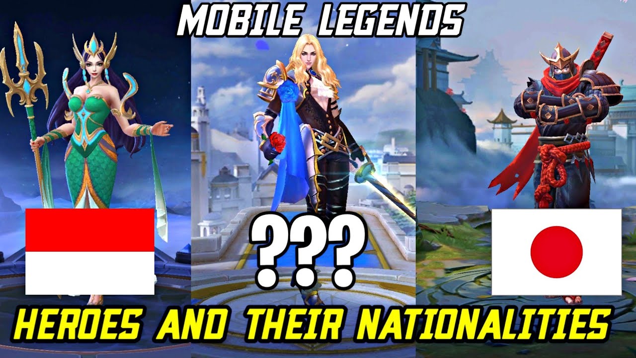 MOBILE LEGENDS ALL HEROES AND THEIR NATIONALITY | MOBILE LEGENDS HEROES ORIGIN - YouTube