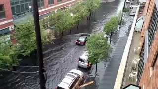 Delivery Car Getting Stuck in Flood Water