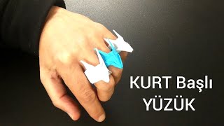 Origami How To Make a Paper Wolf-Headed Ring Kağıttan Yüzük Kurt Başlı YÜZÜK yapımı #easy #diy