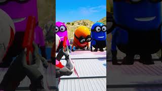 GTA 5 Epic Ragdolls RED SPIDERMAN VS RED MINION VS GREEN MINION (Euphoria Physics & Funny Fails)1170