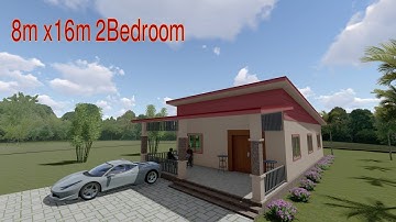 Design small house size 8mx16m have 2 bedroom with sketch up | animation by Lumion 8.5