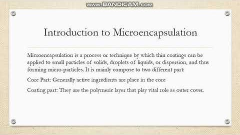 Microencapsulation  Part I