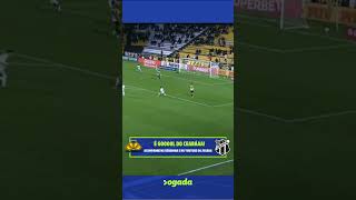 GOL DO CEARÁ! João Gabriel arrisca de longe e balança as redes do Criciúma. Imagens: ESPN