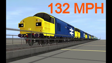 [Trainz] British Rail Class 37 Downhill Speed Test (132 MPH!)