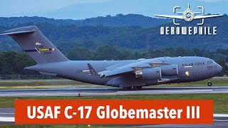 USAF Boeing C-17A Globemaster III - 145th Airlift Wing ANG - Touch-N-Go Landings at TRI 15Jun23