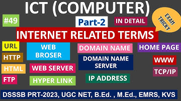237. INTERNET RELATED TERMS : URL, HTTP, HTML, WWW, TCP/IP, FTP, HYPERLINK, DNS, WEB BROSER & SERVER