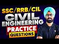 SSC JE/RRB JE/CIL Civil Engineering Marathon | Practice Questions Session Part - 7 | Paran Raj Sir