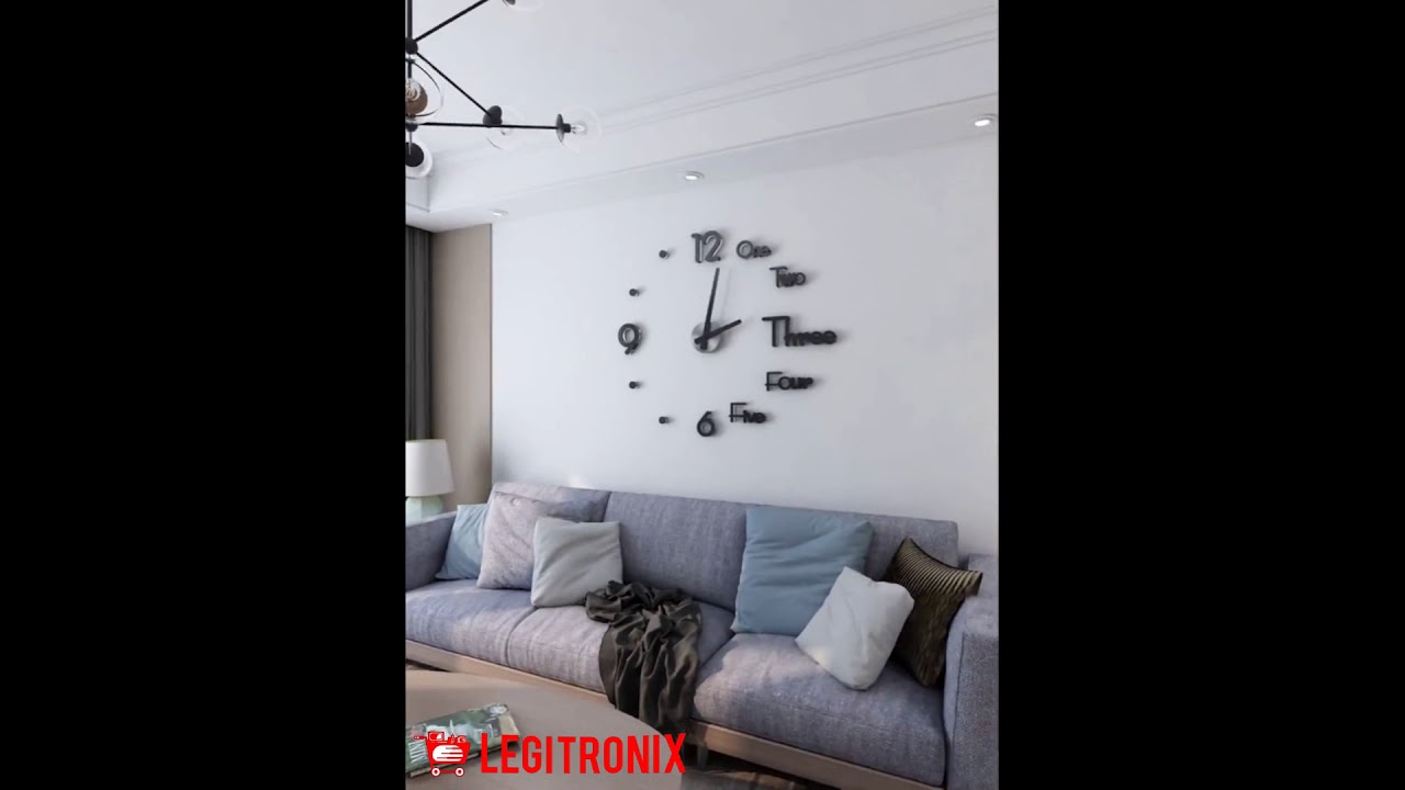Acrylic Large Wall Clock Modern Design 3D