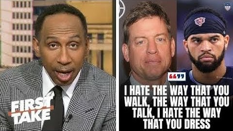 Stephen A. reacts to Caleb Williams fires back at Troy Aikman’s criticism during Bears