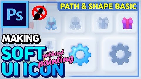 Game UI Tutorial - How to make a Soft Button with Photoshop | Path | Shape | Neumorphism | Icon