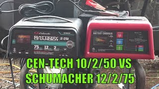 Harbor Freight CenTech 10/2/50 Charger 60581 60653 vs Schumacher 12/2/75 #harborfreight