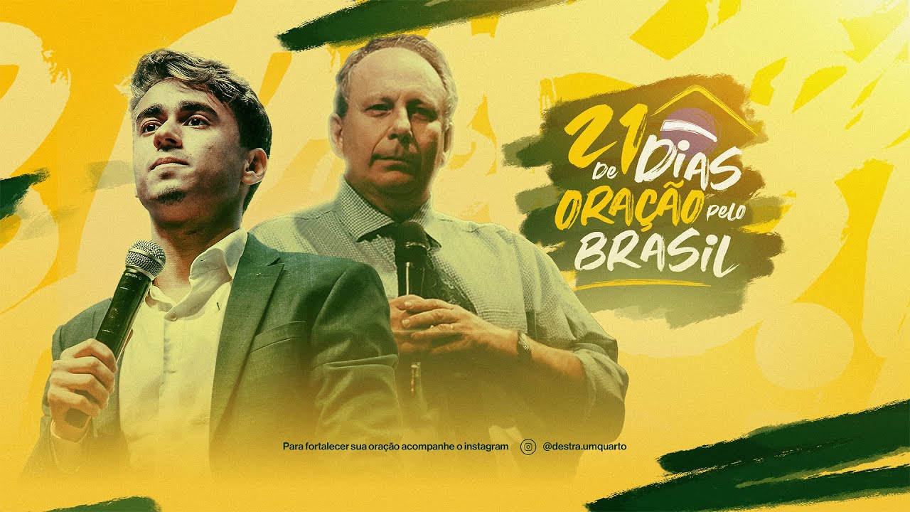 Nikolas e Lamartine Posella na vigília pelos 21 dias de oração
