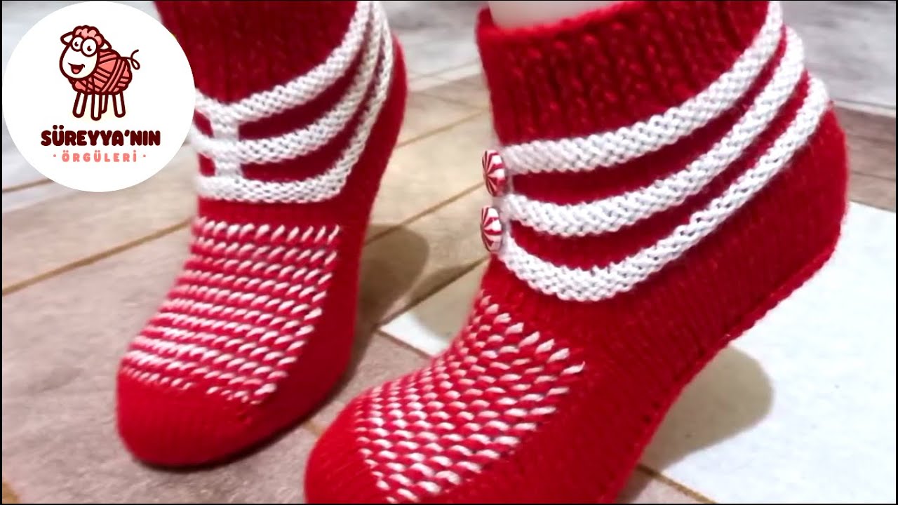 AYAKLARINIZI SICACIK TUTACAK 🔥❄️HEM ÇOK PRATİK HEM DE YUMUŞACIK ✅ İKİ ŞİŞ İLE ÇORAP BOT PATİK YAPIMI