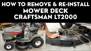 How to Remove Mower Deck Craftsman LT2000