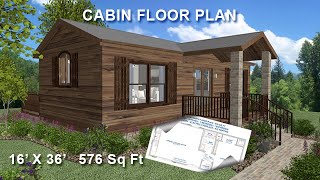 16 X 36 Cabin Floor Plan - 576 sq ft - Tiny House - Walk Thru by questmatrix 2,064 views 1 year ago 4 minutes, 32 seconds