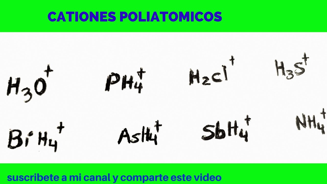 CATIONES POLIATOMICOS 1RA PARTE YouTube CATIONES POLIATOMICOS 1RA PARTE YouTube