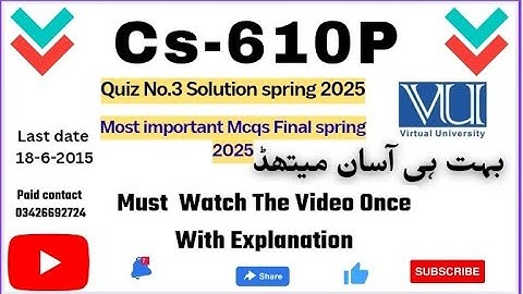 CS610P-Computer Networks (Practical) (Quiz no 3 (Graded Quiz)) Most Important Mcqs Final term