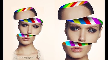 Photoshop Tutorial | Face Slice Color Effect | Ju Joy Design Bangla